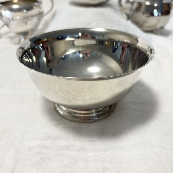 Vintage Ornate Silver Plate Creamer & Sugar Lot – Viking, WM Rogers, Mixed - Picture 12 of 16